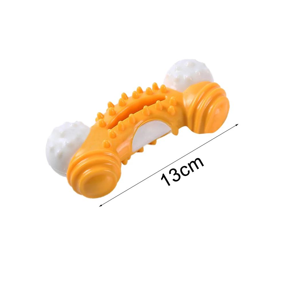 Durable Dog Chew Toys TPR Bone Toy For Large Small Dogs Training Interactive 1PCS Yellow/Blue | Дом и сад