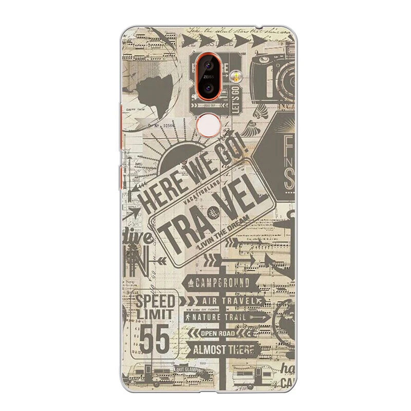ciciber Phone Case for Nokia 9 PureView 1 2 3 5 6 7 8 Sirocco Soft Back Cover 2.1 3.1 5.1 6.1 7.1 8.1 Plus World Map |