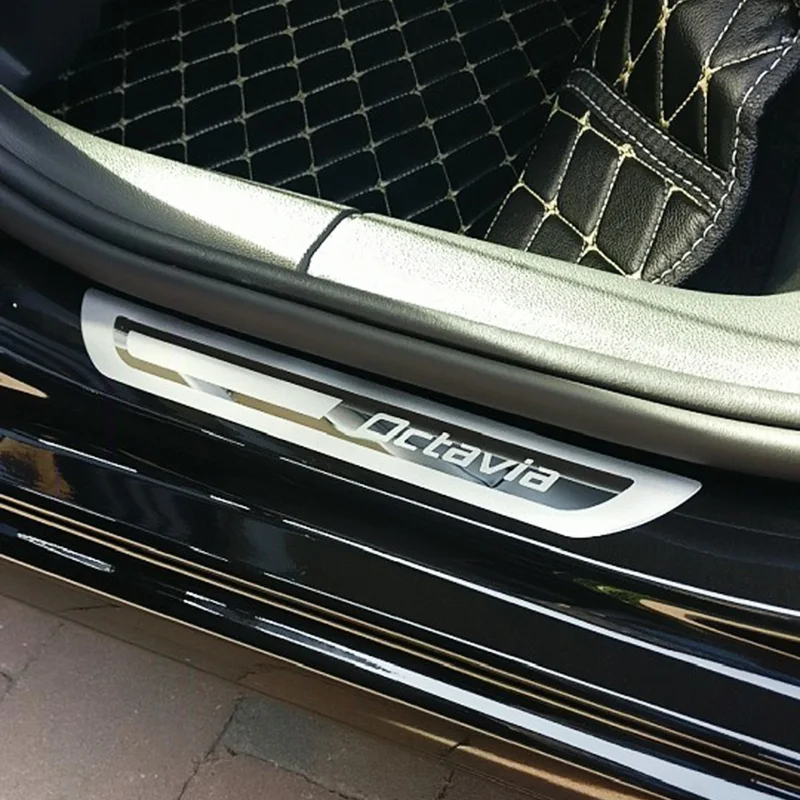 Порог дверной из нержавеющей стали для Skoda Octavia A5 A7 2007 2008 2009 2010 2011 2012 2013 2014|Лепнина