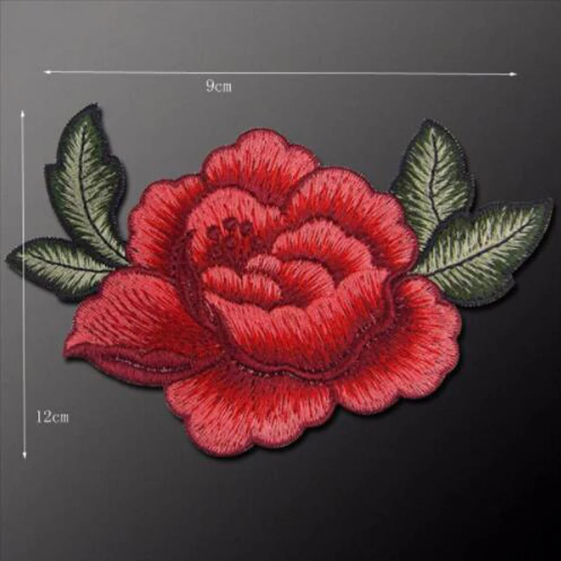 4 шт. нашивки с вышивкой в виде Розы|sew on patches|sew flowersembroidery flower |