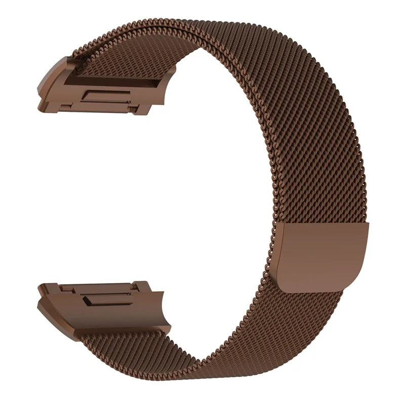 Коричневый Магнитный Браслет для Fitbit ionic ремешок из искусственной кожи для ионной нержавеющей стали металлические сменные ремешки Миланский спортивный браслет - Цвет: Коричневый