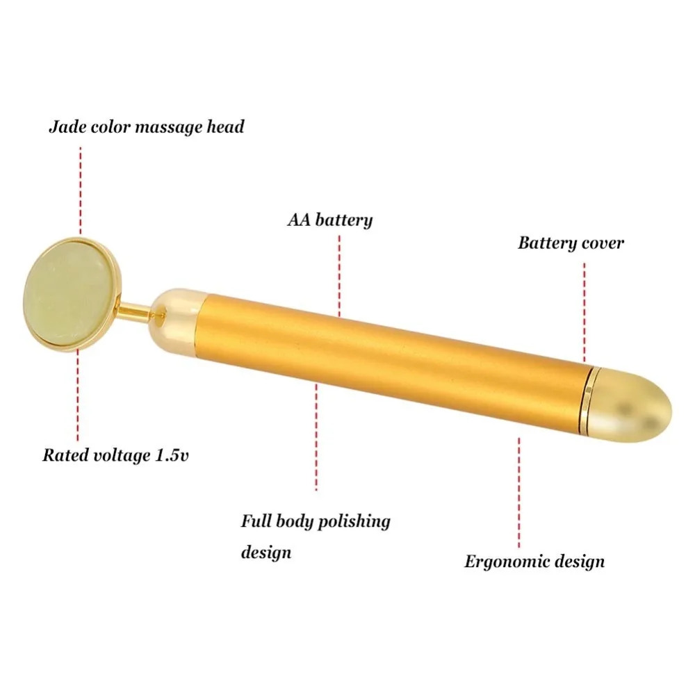 24k beauty Bar электронный нефритовый ролик для лица вибрирующий массажер для подтяжки лица против старения щеки подтяжки кожи уход машина