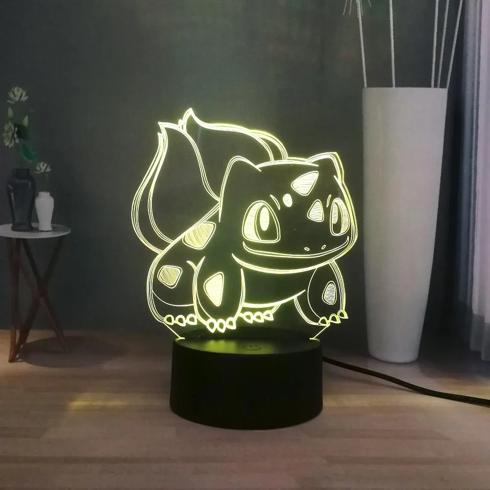 Новый 3D светодиодный ночник с покемоном милый Пикачу феи эльфы USB переключатель