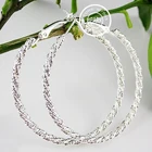 50 мм баскетбольные женские стальные Бамбуковые серьги, серьги в стиле хип-хоп, стандартные для вечерние, Любовный подарок