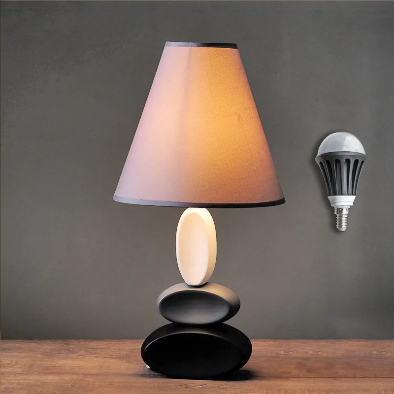 E27 скандинавские Простые керамические светодиодные настольные лампы