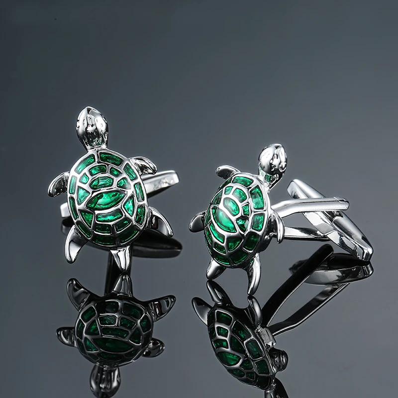 

DY Small animal new high quality brass material green turtle Cufflinks fashion Men's French shirt Cufflinks wholesale