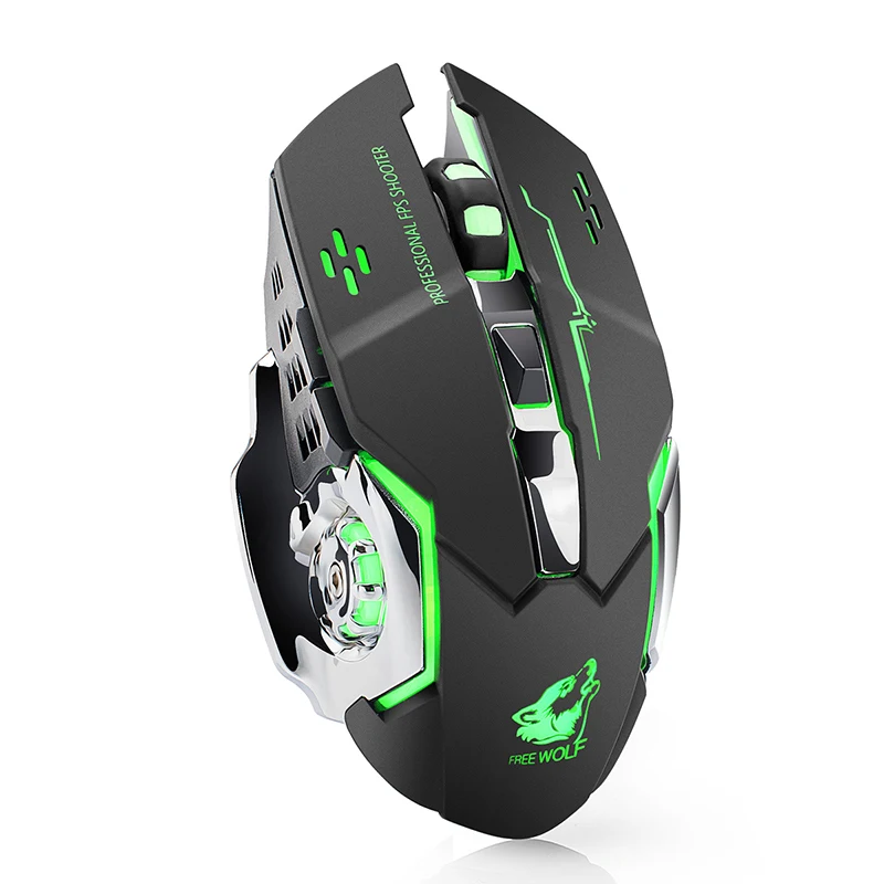 

2.4GHz Wireless Rechargeable X8 Silent 7 Colors LED Backlit 1800DPI USB Optical Ergonomic Gaming Mouse Gamer PC Laptop Computer