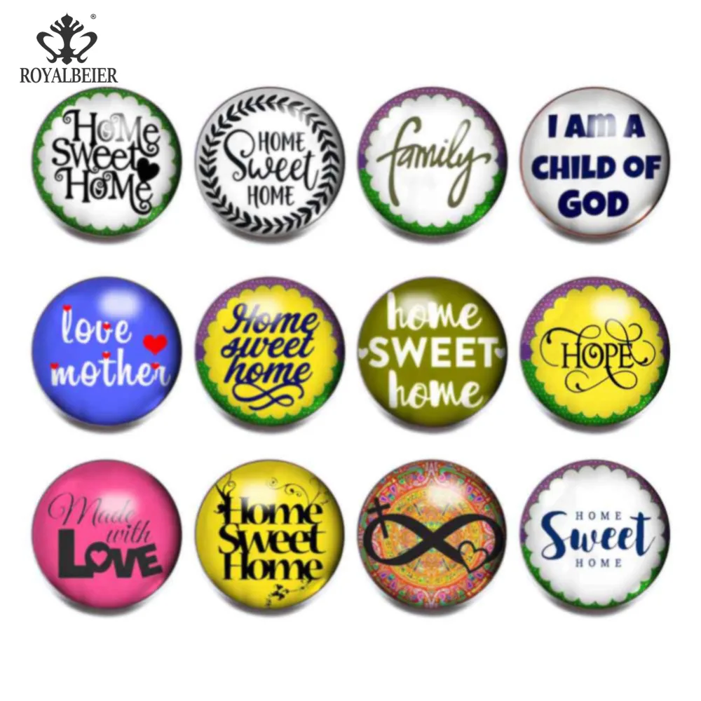 Стеклянная Кнопка Royalbeier для украшения 18 мм 12 шт./лот|18mm snap button|letter buttonsnap button 18mm |