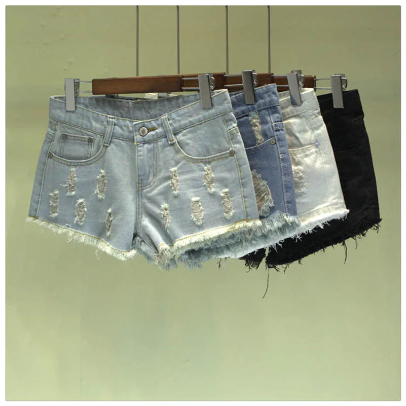 NiceMix джинсовые шорты женские Летние повседневные вареные белые дырки hotpants flash джинсовые короткие шорты женские студенческие шорты