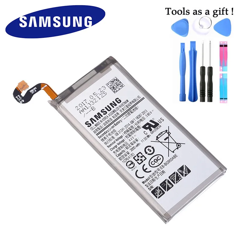 Оригинальный EB BG950ABE батареи для Samsung Galaxy S8 SM G9508 G9500 G950U G950F 3000mAh Akku +