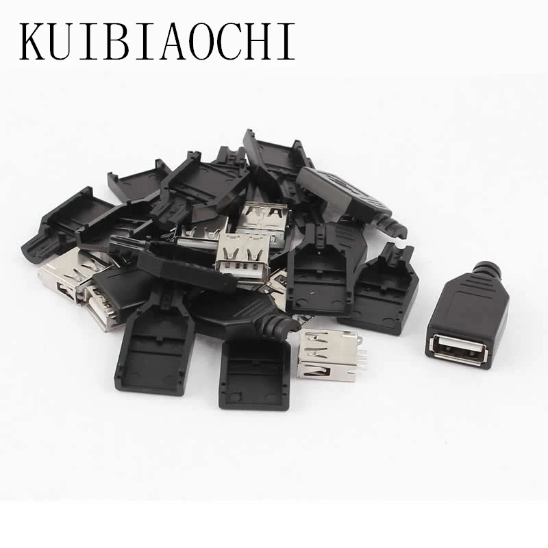 10 шт. 4 контактный разъем USB Type A с черной пластиковой крышкой|4 pin female connector|4