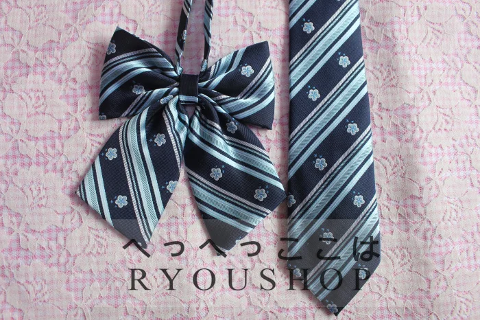 Милый галстук-бабочка унисекс с вышивкой сакуры в стиле преппи для школьниц и