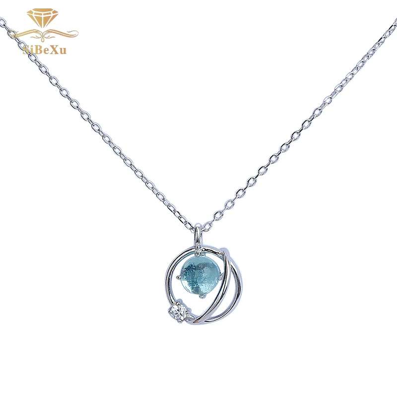 Мода 925 серебряные ожерелья подвеска цепь Новый натуральный лунный камень