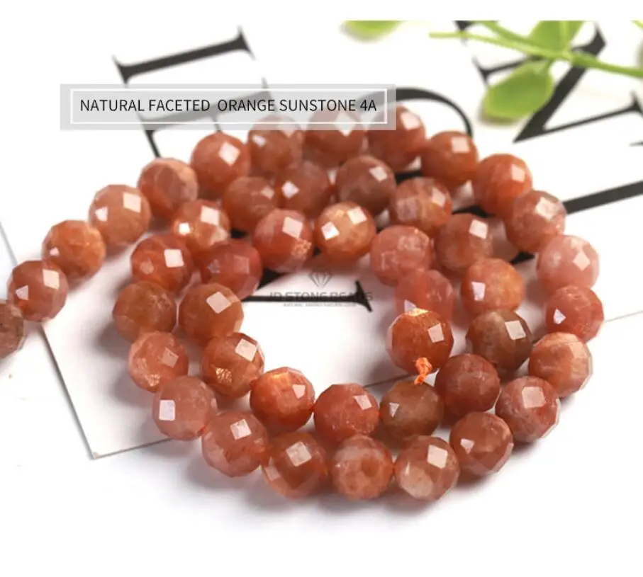 faceted orange 4A Натуральный оранжевый лунный камень Бусины граненый драгоценный камень 4 6 8 10 12 14 мм выбрать размер бусины DIY аксессуары Высокое качество цена - Цвет: faceted orange 4A
