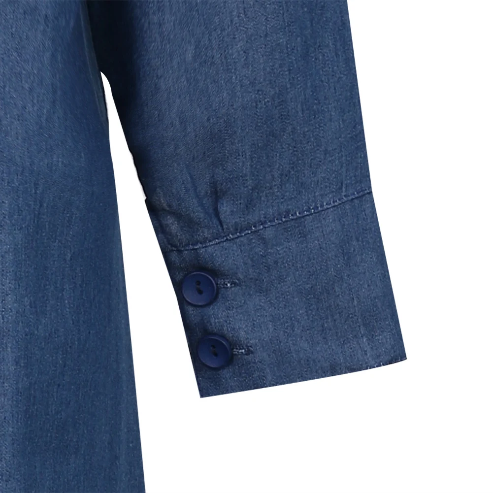 2016 асимметричное джинсовое платье с длинным рукавом свободное Новое сексуальное