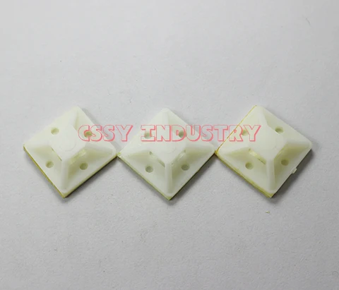 Самоклеящиеся держатели для кабельных стяжек желтого цвета 20 х20 мм 25 х25 30 х30