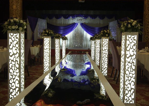 

Wedding carved pillar wedding stand without LED light wedding t-road column PVC expansion sheet road lead