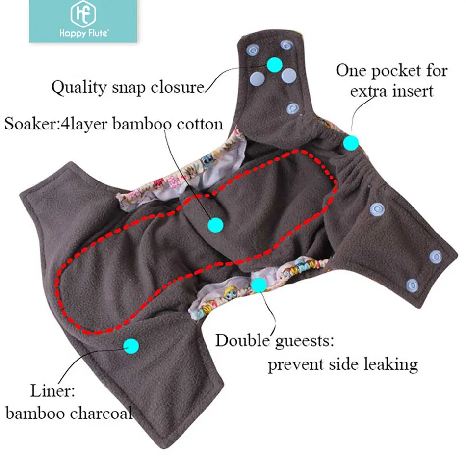 Натуральных материалов! Счастливый Флейта новорожденный AIO Детские Тканевые