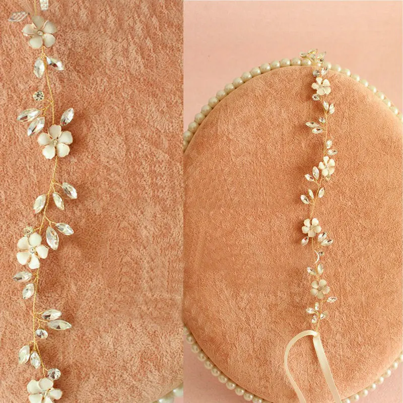 Великолепные украшения для волос с кристаллами лоза свадебные очаровательный