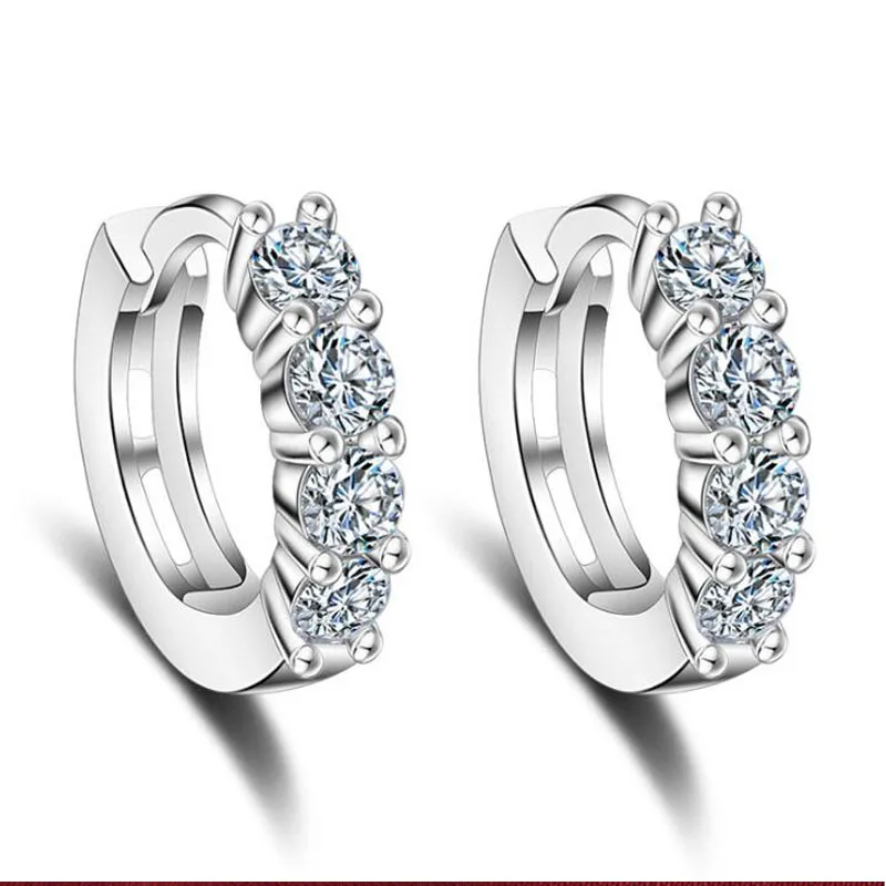 earring 2 Сережки-гвоздики с кристаллами для женщин Brincos 925 пробы серебряные сережки Brinco серьги Oorbellen Серьги Pendientes ювелирные изделия оптом - Окраска металла: earring 2