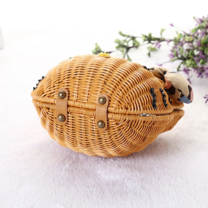 Женские милые сумки из ротанга Соломенная пляжная сумка с рисунком котенка