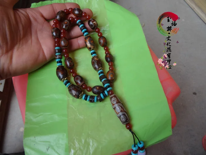 Тибет Бог вера старые бусы 3 глаза + 9 дней ожерелье из бисера браслет|bracelet bracelet|eye