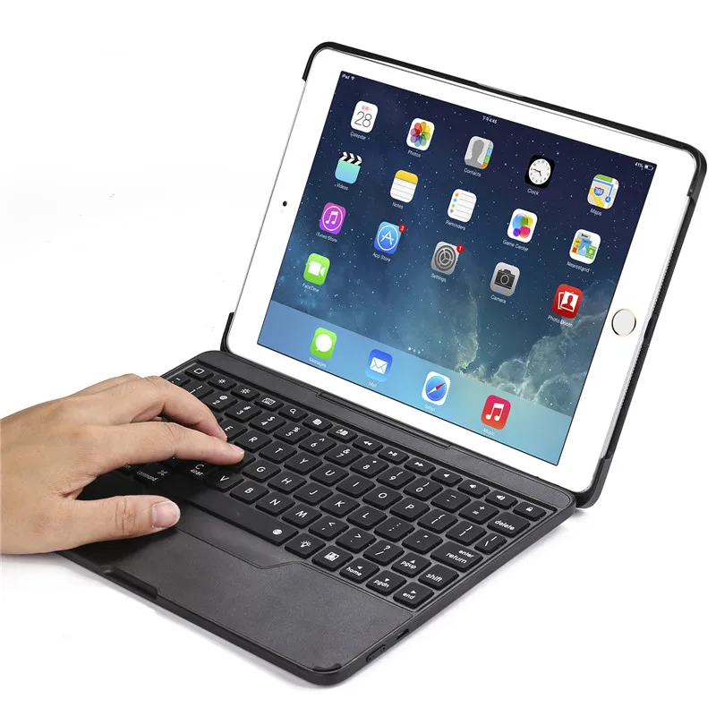 Чехол для iPad 9 7 'ƍ видов цветов светодиодной подсветкой Отделяемая Клавиатура