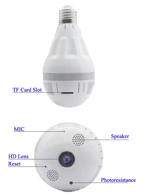 IP камера Yoosee с лампочсветильник 360 градусов Wi Fi рыбий глаз|Камеры