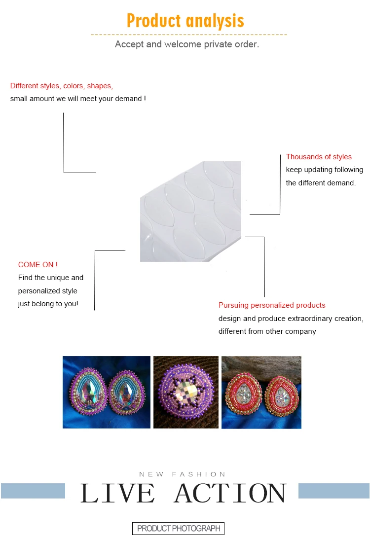 Earrings Stickers Clear Marquise Shape Epoxy Resin Stickers Earring Making Accessories 20*39.47mm 240pcs/lot
