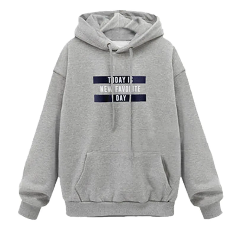 

loose casual fashion hooded sweatshirt woman hotan style long sleeve letter winter autumn fleece hooded female sweatshirt