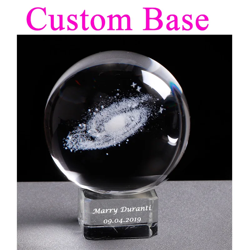 Galaxy ball and text Подгонянная стеклянная основа хрустальный шар солнечная система шар Галактический шар украшение Персонализированная Вселенная Глобус планета, шар - Цвет: Galaxy ball and text