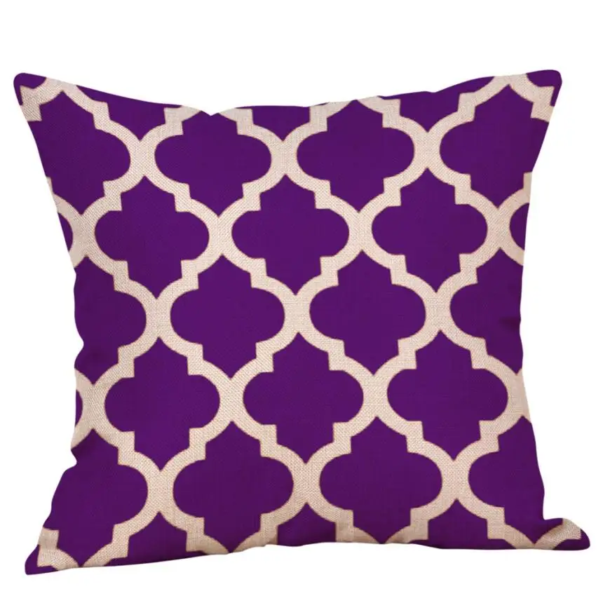 2018 Чехол на подушку 45*45 с фиолетовыми геометрическими фигурами осенняя Подушка