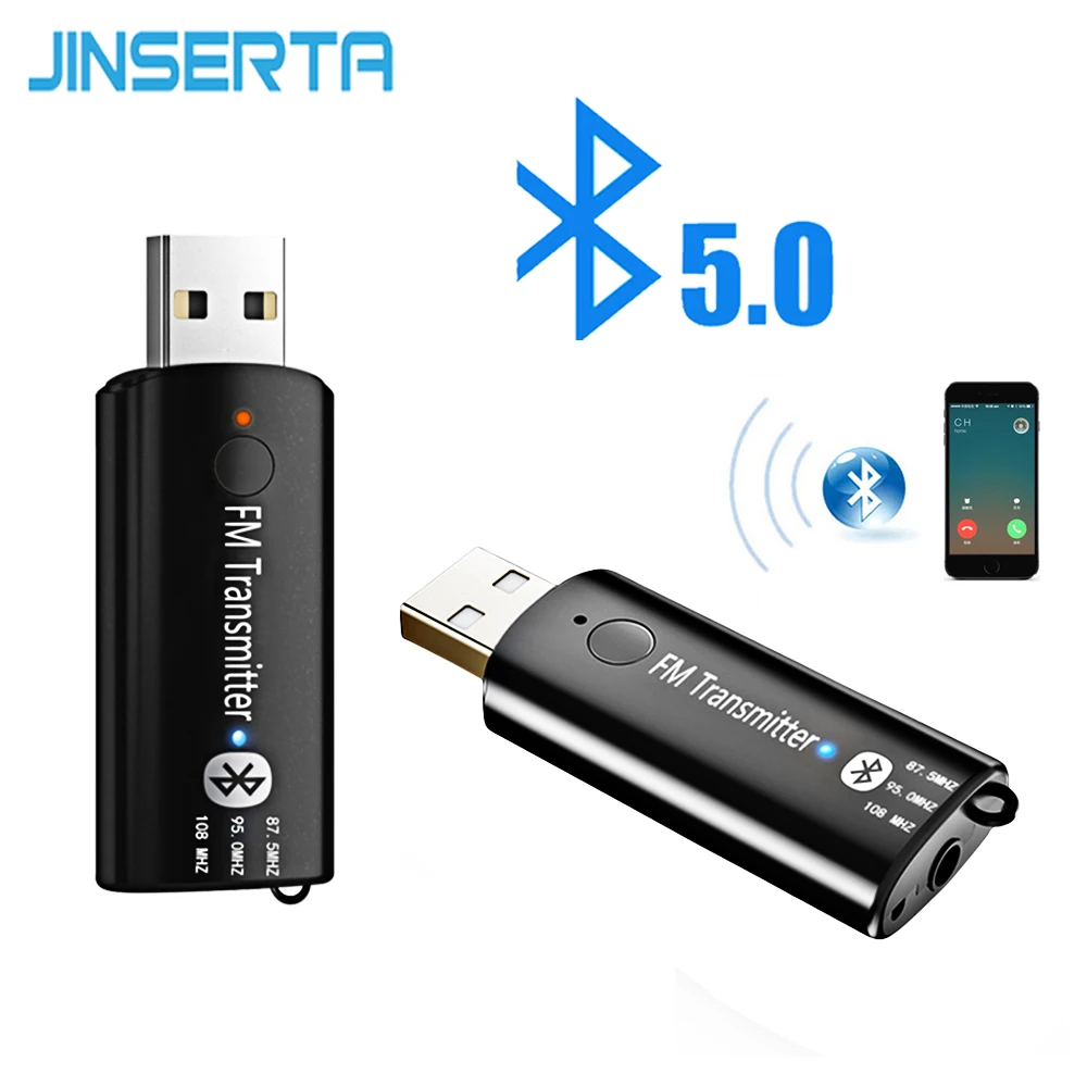 Автомобильный mp3 музыкальный плеер JINSERTA Mini USB Bluetooth 5 0 приемник FM передатчик 3 мм