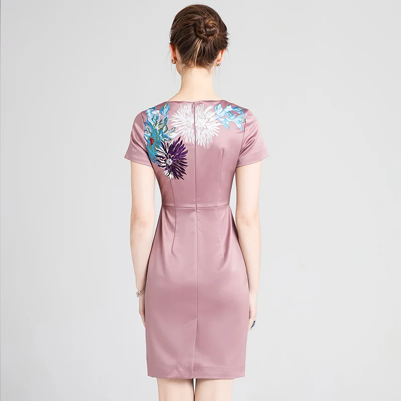 2018 летнее женское платье с цветочной вышивкой элегантное модное коротким