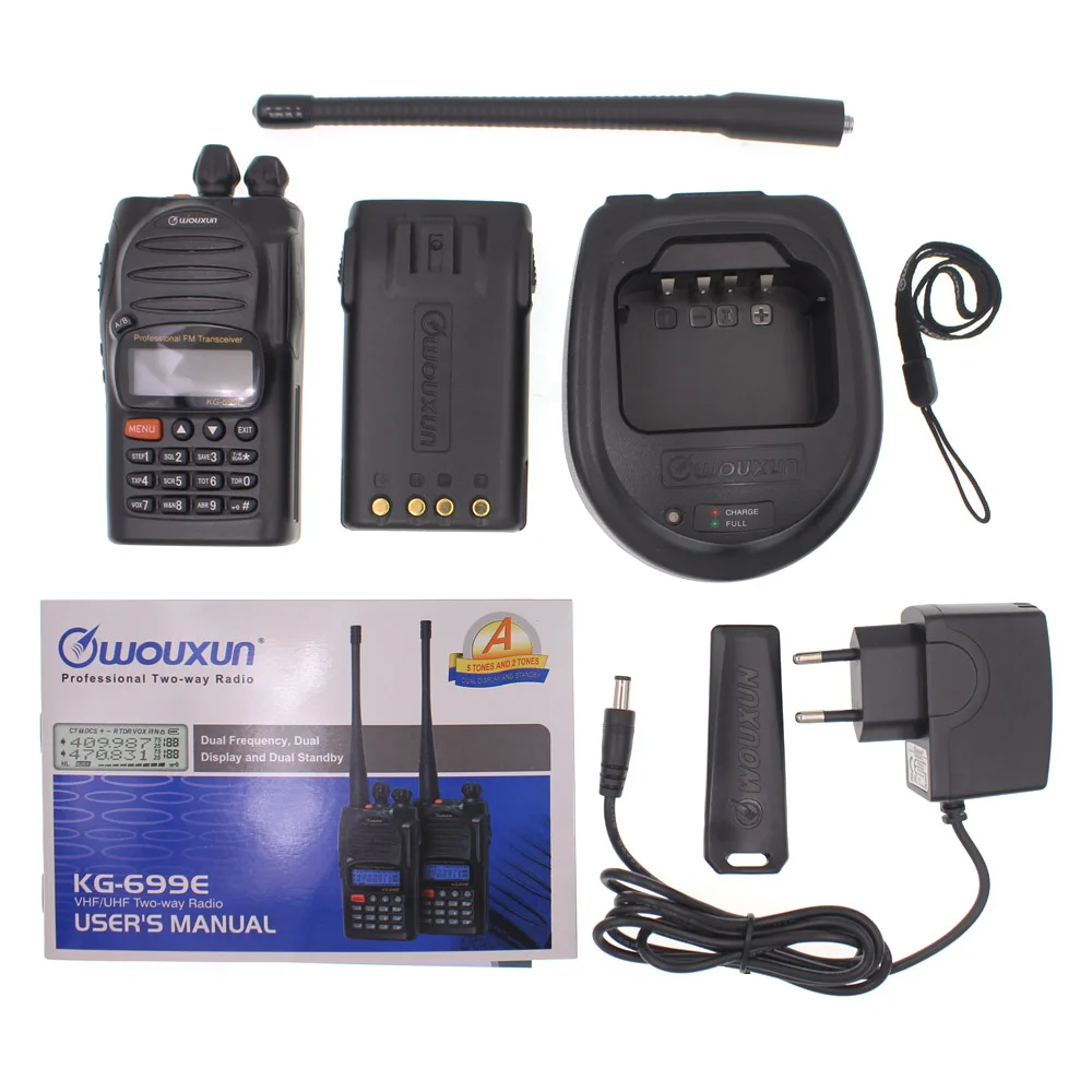 Wouxun KG 699E 66 88 МГц портативная рация с ЖК дисплей IP55 водонепроницаемый 1700 мА/ч kg699e