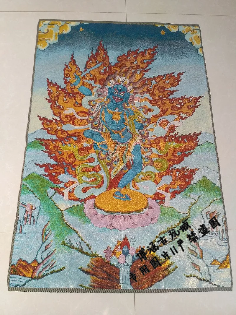 Тибет Тибетский Буддизм шелковой вышивкой парча золото Tangka парчи вышивки сломал