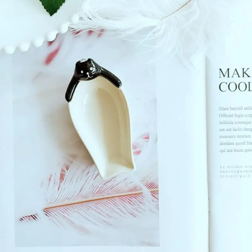 Креативная симпатичная мультяшная керамическая тарелка для соуса с животным