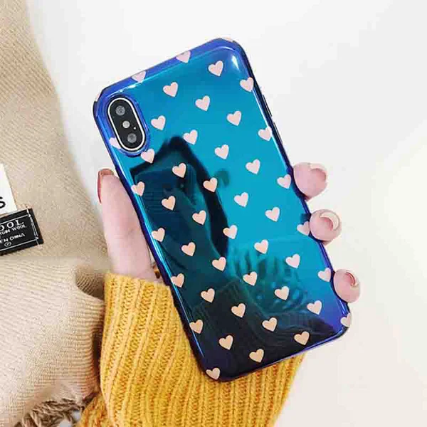 b LOVECOM Blu-Ray чехол для телефона для iPhone 11 Pro Max XR XS Max X 6 6S 7 8 Plus Love Heart мягкая IMD Милая Глянцевая задняя панель чехол в подарок - Цвет: b