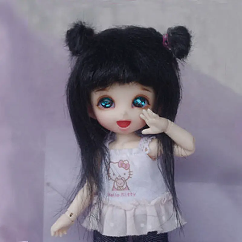 [Wamami] черный длинный шерстяной парик/волосы 1/8 Pukifee Ae Lati BJD Dollfie 14 см|bjd dollfie|wool wigdollfie