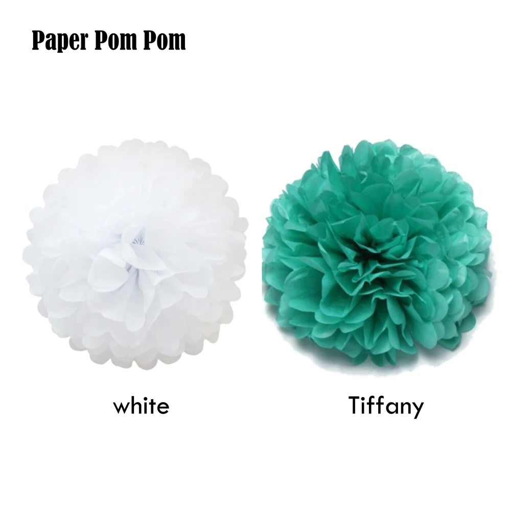 Хит продаж 8 шт. набор Тиффани бумажные поделки помпон тканевый белый круглые