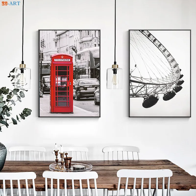Современные настенные художественные картины Биг Бен Лондонский глаз