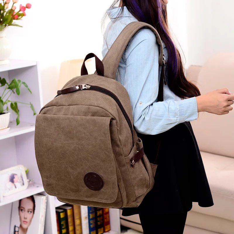 Women Canvas Backpack School Bag For Female back bag bolsa feminina woman pack Clear | Багаж и сумки