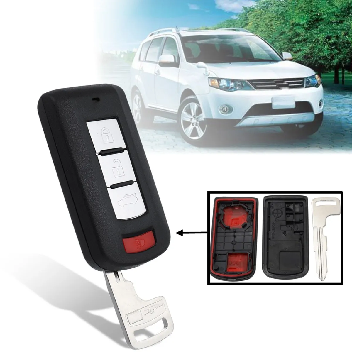 Чехол для Mitsubishi Lancer Outlander 2008 2009 2010 2011 2012 2013 2014 2015 2016 с 4 кнопками|Ключ от авто| |