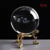 clear 6/8CM лазерной гравировкой на солнечных батареях Системы мяч 3D Миниатюрная модель планет Сфера Стекло Глобус орнамент Декор для дома подарок для астрофиле - Цвет: clear