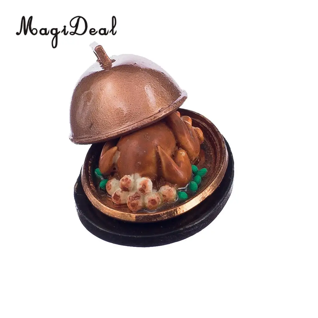 MagiDeal высокое моделирование 1 шт. 1/12 весы кукольный домик миниатюрная еда Рождество Турция W/крышка для ребенка игрушечный миксер играть подарок для игры