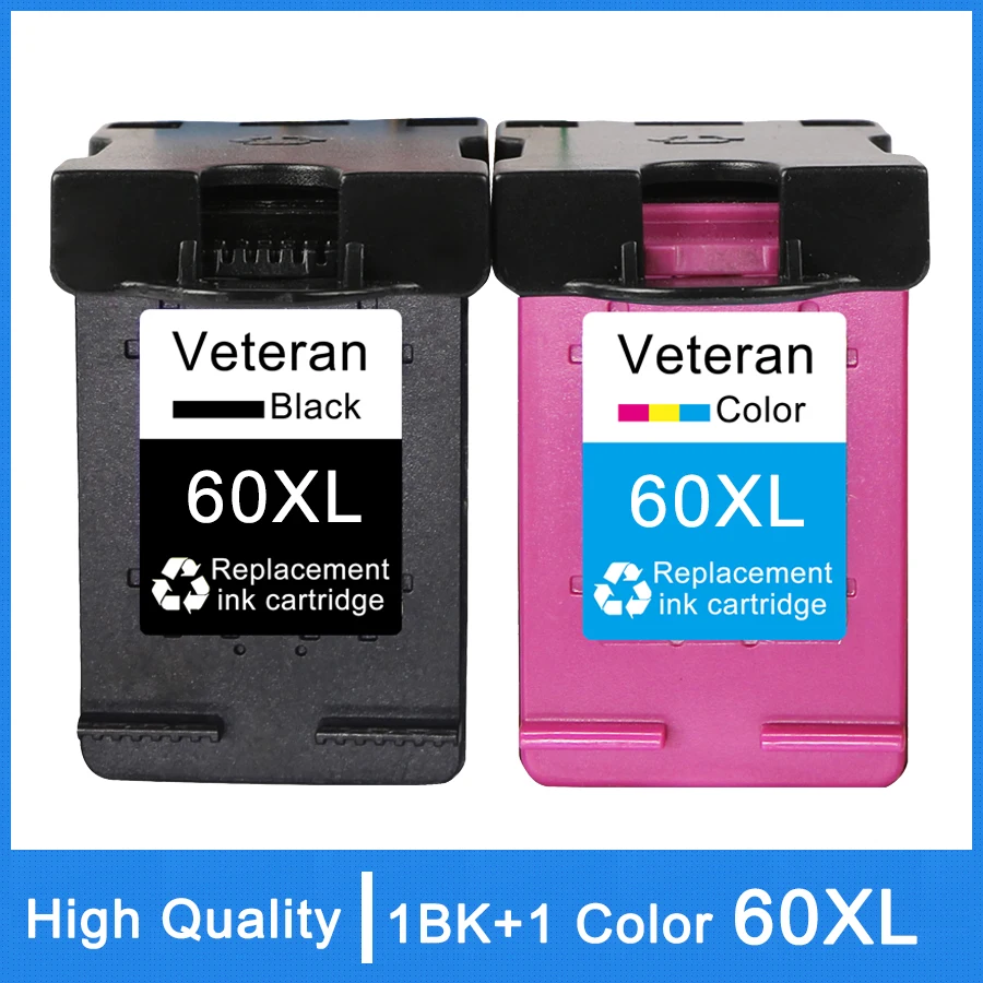 

Ветеран 60XL картридж для hp 60 чернильный картридж XL hp 60 с чернилами hp Deskjet D2530 D2545 F2430 F4224 F4440 F4480 ENVY120 C4650