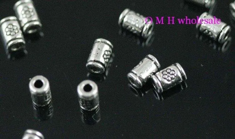 

OMH wholesale Free ship 80pcs tibetan silver spacer beads Jewelry Findings metal beads 5X3mm ZL130