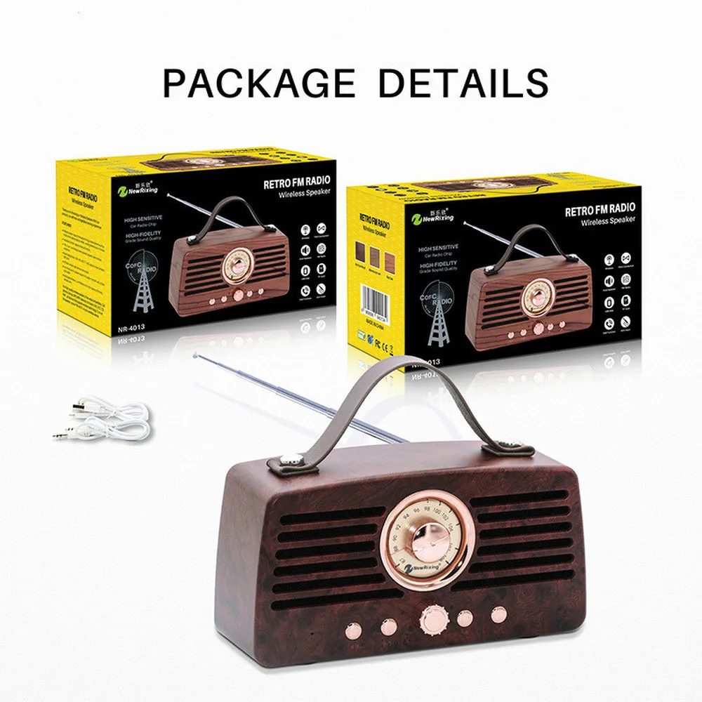 Ретро Винтаж радио супер бас FM Радио мультимедийный динамик классический