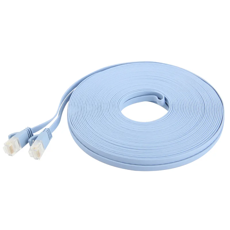 Ультратонкий плоский сетевой Ethernet-Кабель CAT6 LAN длина: 10 м/15 м/20 м (светло-голубой) |