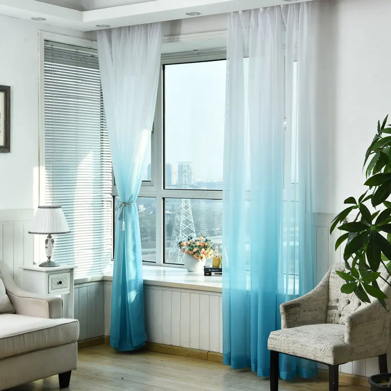 Синие занавески для гостиной современные декоративные спальни с 3d принтом тюль и